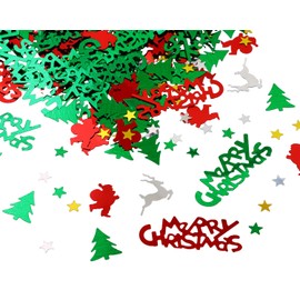 ONLYKXY Colourful New Year Table Confetti Decor Glitter Sprinkles Decoration for New Years Eve Foil Theme Party Thanks Giving Scatter Bless Confetti (Christmas Star, Mix-Color)