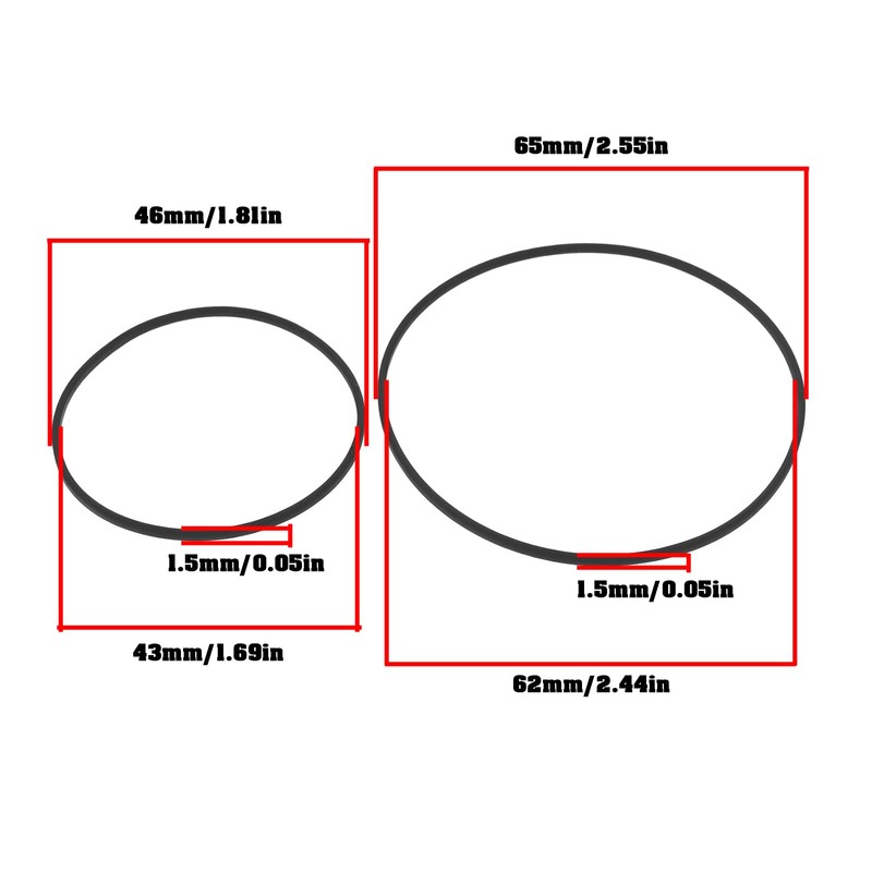 VGOL Pack of 4 replacement belts for cassette players, replacement