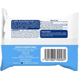 Nuvel Toallitas Desmaquillantes Hidratantes para Rostro y Ojos, 25 Piezas Para Piel Normal y Mixta Almohadillas Faciales Tipo Kit de Viaje Toallitas de Limpieza Facial