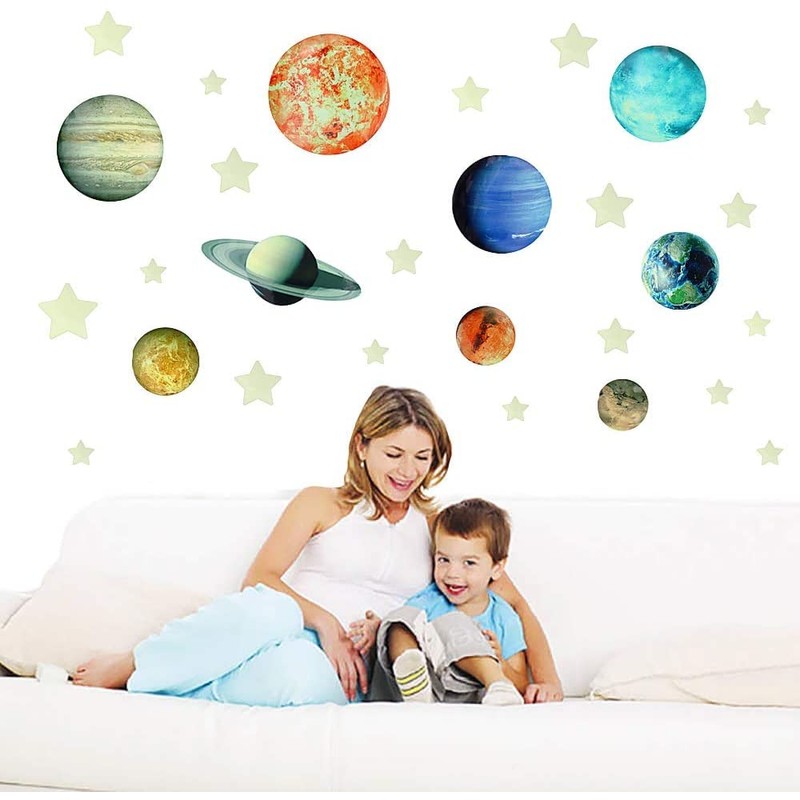 Glow in the Dark Sticker, Planet, Earth, Universe, Solar System,
