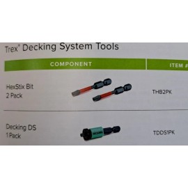 TREX 2 PACK  TREX DECKING SYSTEM TOOLS - HEXSTIX  BIT -  T-20 DRIVE BITS 2"  THB2PK
