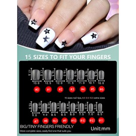 HWHUNO Soft Gel Extra Short Almond Nail Tips Clear Full Cover & XS Tapered Coffin Nails Tips Matte,Pre Shaped Soak Off Small Square Acrylic Nails for Dip Powder Gel Polish Salon DIY,15Size