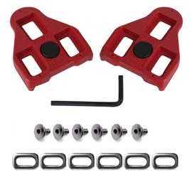 NEBYWOLD Bike Cleats Compatible with Look Delta Pedals Road Cycling-Incompatible with Look Keo System-Indoor Cycling & Road Bike Bicycle Cleat Set (red)