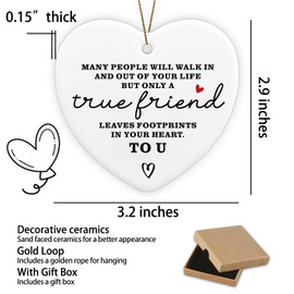 Best Friend Birthday Gifts for Women Bestie Ornament Keepsake Sign Heart Plaque Sister Birthday Retirement Graduation Thanks Giving Appreciation for Women Friendship Best Friend Sister