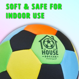 U Scored Sports in The House Soccer Ball - Indoor Size 4 Padded Soccer Ball for Kids (Ages 3+) & Adults - Bring Soccer Practice Home - Perfect for Juggling - Gift for Soccer Player