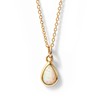 NAOTJEWELRY 18K Gold Plated White Opal Drop Frame Necklace for