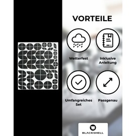 BLACKSHELL Set of 74 Emblem Stickers - For All Emblems On The Car