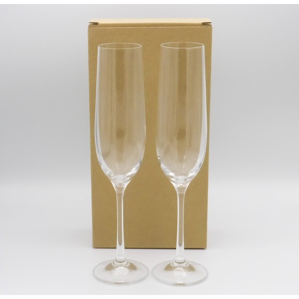 Bohemian Glass Pair Champagne Glasses 190ml