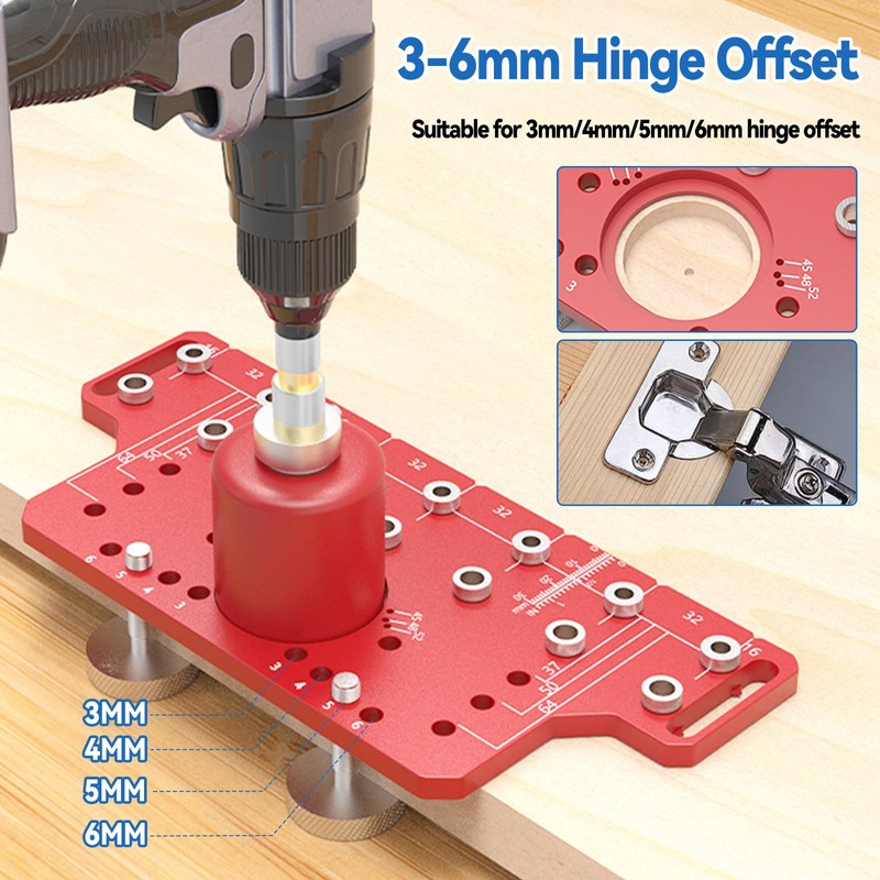 Shelf Pin jig, 2 in 1 Hinge Jig Self-Contained Clamping