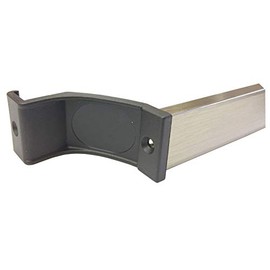 Brushed Nickel Towel Bar with Black Nylon Brackets for Bypass Framed Shower Door - 35" Long
