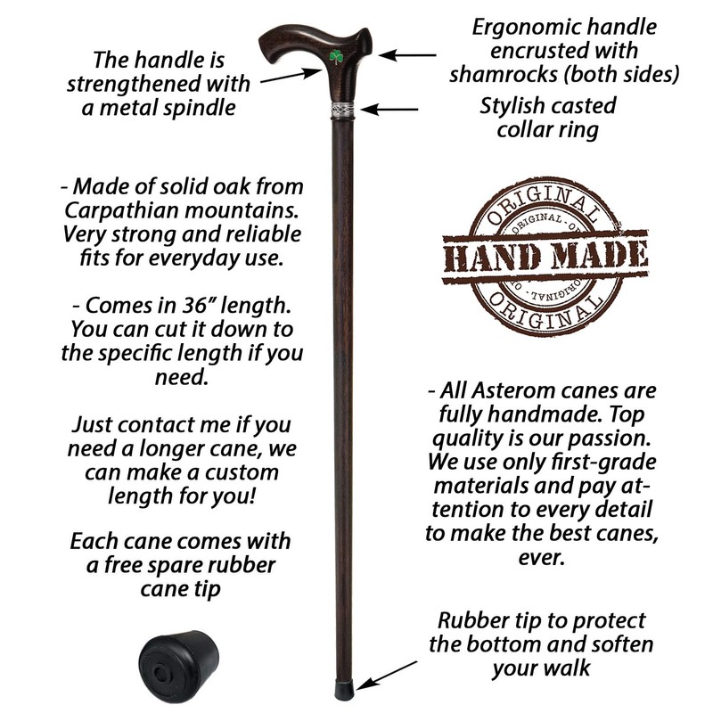 Asterom Handmade Irish Walking Cane for Men and Women -