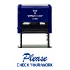 PLEASE CHECK YOUR WORK Teacher Self Inking Rubber Stamp (Blue