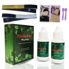 2-Pack BioAuVity Wig Glue for Lace Front Wigs - Extreme Long Lasting Hold, Waterproof & Sweat Proof, Transparent & Seamless, Gentle & Skin-Friendly Formula