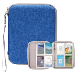80 Pocket Card Case for Yoto Cards,Card Binder Holder for Yoto Cards with 10 Removable Sleeves for Travel (Blue)