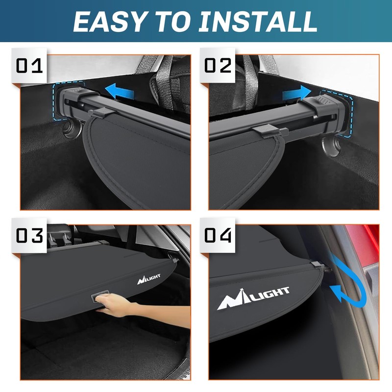 Nilight Trunk Cargo Cover for Hyundai Santa Fe 2024 2025,