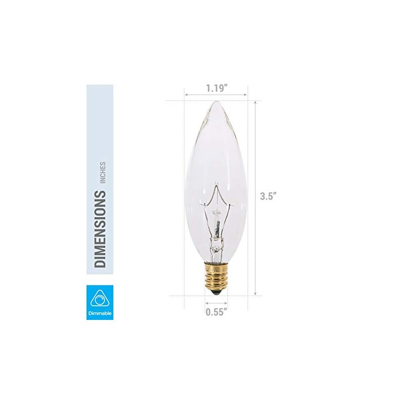 KOR (Pack of 6) Clear European Base (E14) Torpedo Tip