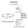 Senpotly 925 Sterling Silver Initial Letter Birthstone Rings for Women: