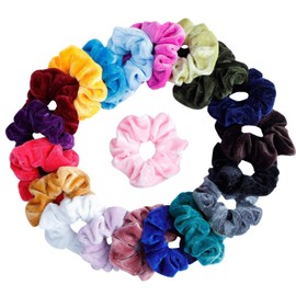 20Pcs Hair Scrunchies Velvet Elastic Hair Bands Scrunchy Hair Ties Ropes Scrunchie for Women or Girls Hair Accessories - 20 Assorted Colors Scrunchies