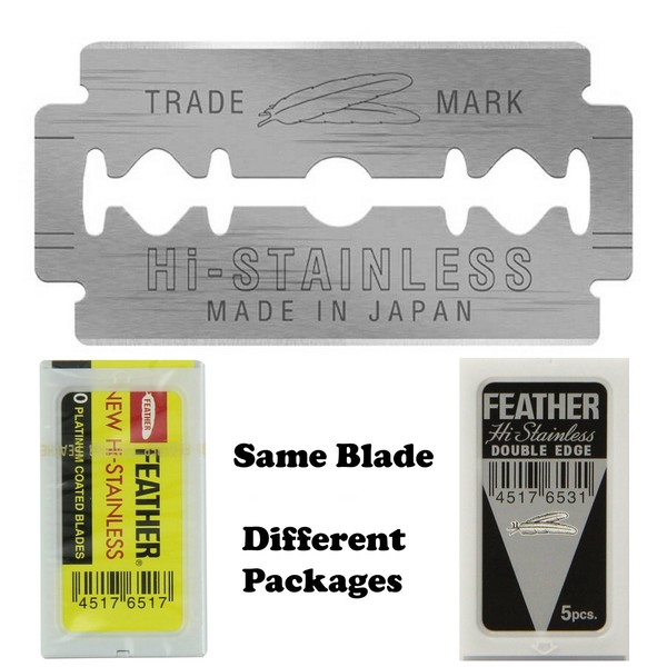10 Feather Razor Blades NEW Hi-stainless Double Edge