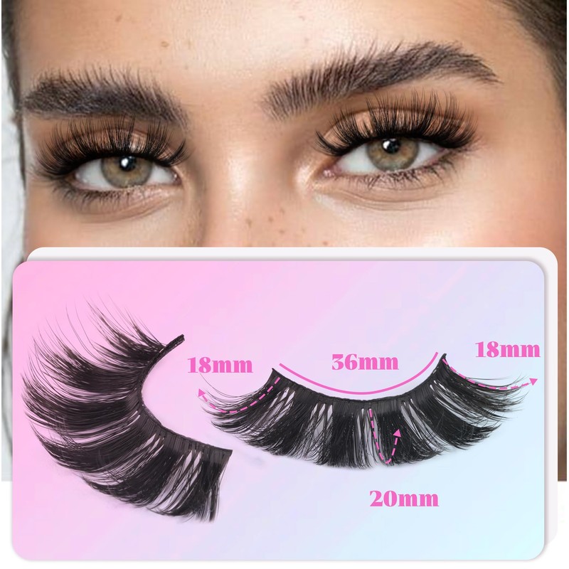 Losha Lashes 6 Pairs Fluffy False Eyelashes for Women 20mm