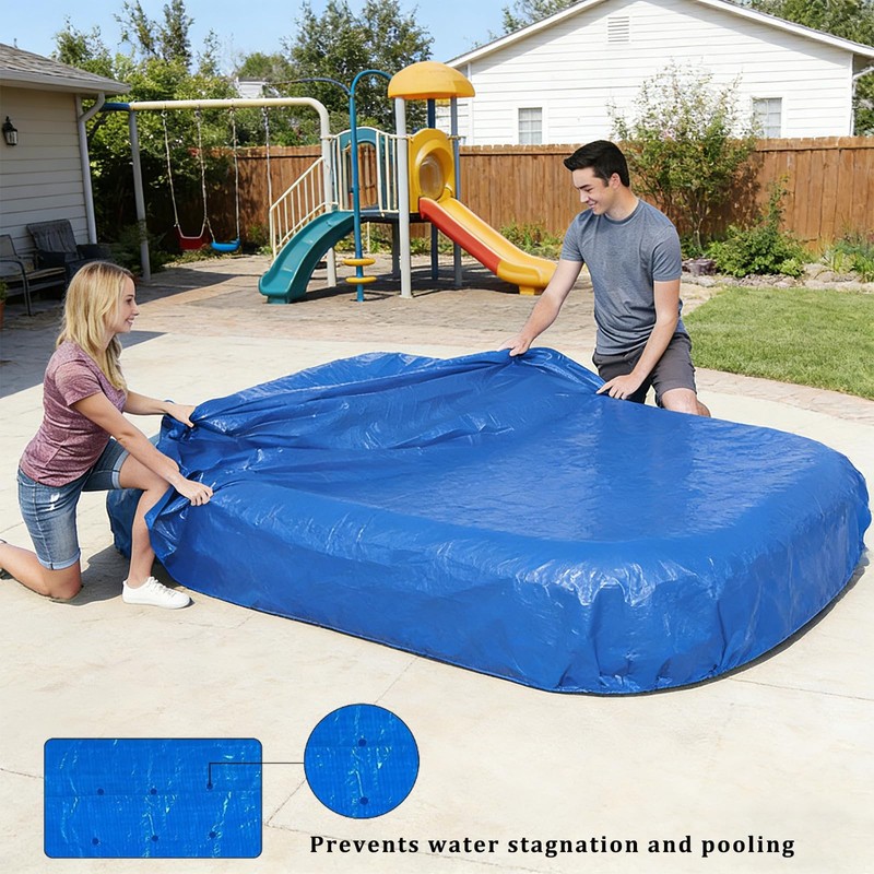 Rectangular Pool Cover for Inflatable Pool, Fits Pool Under 150"