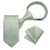 DiBanGu Boys Pretied Necktie and Pocket Square Set Sage Green