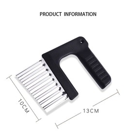 Crinkle Chip Cutter, Potato Chipper with Handle, French Fries Cutter, Stainless Steel Wave Cutter, Vegetable Chopper, Fruit Slicer