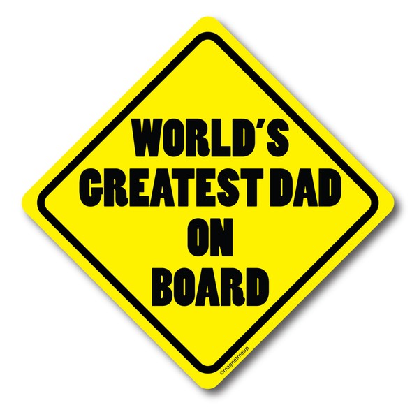 Magnet Me Up World's Greatest Dad on Board Magnet Decal,