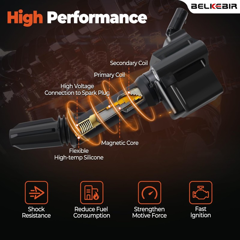 Set of 4 Ignition Coil Packs & Iridium Spark Plugs