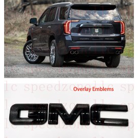 Auto GMC Fit Tailgate Rear 2021-2023 GMC YUKON YUKON XL Gloss Black OVERLAY Emblem