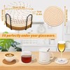 8 Pcs Coasters Set with Holder for Drinks Absorbent Modern