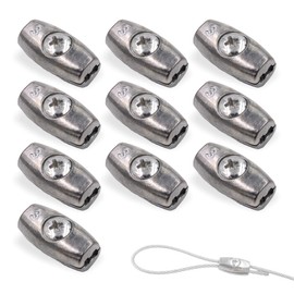 10 x EIFORM Cable Clamps - Wire Rope Clamp for Screwing for Wire Ropes Diameter 3.0 mm | Die-Cast Zinc