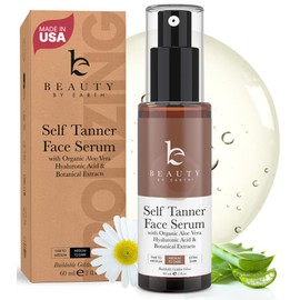 Face Tanner Serum - USA Made with Natural & Organic Ingredients, Sunless Self Tanner for Face with Anti-Aging Hyaluronic Acid, Non Toxic Bronzing Serum for Streak-Free Fake Tan & Natural Glow