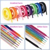 Booyckiy Flat Colorful Shiny Glitter Shoelaces, 2/5" Rainbow Shoe Laces