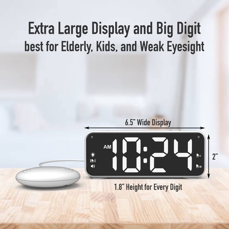 A5 Extreme Powerful Vibration Alarm Clock + Extra Loud Alarm