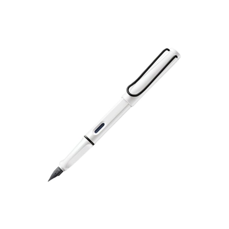 LAMY L19WTB-EF Fountain Pen, Extra-Fine Point, Safari White Black Clip,