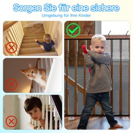 3 Metre Stair Protection Net, Safety Net Children, Balcony Protective Net, Balcony Net for Cats, Stair Railing, Fence, Mesh Protective Net Stairs for Babies and Pets, 3 x 0.9 m, Black