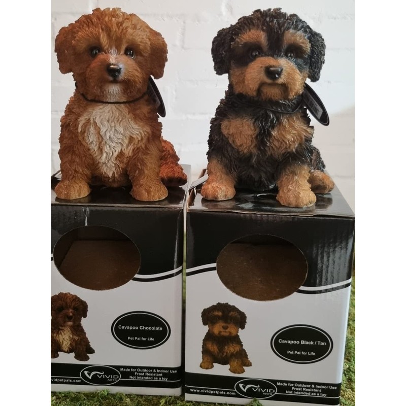 Pet Pals Black and Tan Cavapoo | Resin Home or