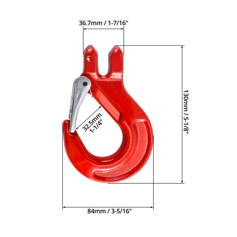 QWORK Clevis Slip Hook with Latch, 4 Pack, 3/8", 4400