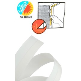 Self-Stick V-Seal Window Door Weatherstrip White Seal Gaps 7/8 x 17' (3)