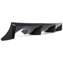 ECOTRIC Rear Bumper Diffuser Lip Compatible with 2003-2008 Nissan 350Z Fairlady, J Style PP Rear Lip Diffuser, Under Chin Spoiler Splitter Valance Shark Fin - Carbon Fiber Style