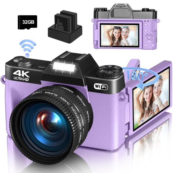 WIKICO 4K Digital Camera for Photography & Vlogging, 56MP YouTube