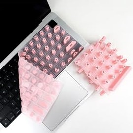 HRH Keyboard Cover for Long Nails, Silicone Raised Keyboard Cover Protector for Nail Art, Comfortable Typing for Long Nails, Perfectly Compatible with MacBook Pro13 2020-2023, US ANSI (Pink)
