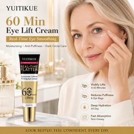 60-Minute Eye Lift Cream for Daily Care – Hyaluronate & Caffeine Moisturizer for Tired-Looking Eyes
