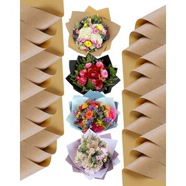 The Florist Supply 20 Hojas de Papel de Envoltura de Flores Premium | Papel de Envoltura de Flores Impermeable para Ramos | Hojas de Ramo Floral de Doble Cara | Regalos DIY Colorblend Look Kraft