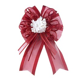 Organza Bow w/Rose Bud