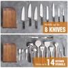 Magnetic Knife Holder without Knives, Acacia Wood Kitchen Utensil Holder