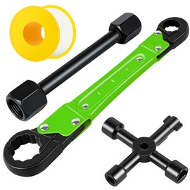 Ponpon Angle Stop Wrench Kit, Plumbing Tools, Angle-on Plumber Wrench for Quick And Hassle-Free Angle Stop And Supply Nut Installations(Green-A)