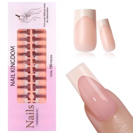 Lifextol 150PC French Tip Press on Nails Long Fake Nails Press ons with 5*Adhesive Tabs, Pink Square Acrylic Nails Press on Nails French Tip Nails False Artificial Fingernails Stick on Nails-I