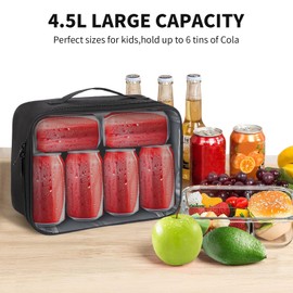 Minicoco Lunch Bag Insulated Lunch Bag for Men Kids, Reusable Lunch Tote Bags Portable Leakproof Lunch Cool Bag Thermal Lunch Tote Bags with Front Pocket Lunch Organizer for Work, School, Picnic
